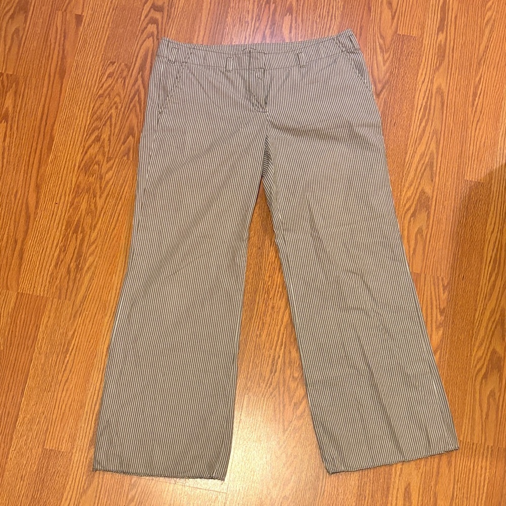 J. Crew Brown Striped City Fit Pants